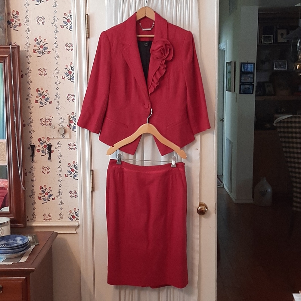 WHBM Wool Red Suit Size 8/10